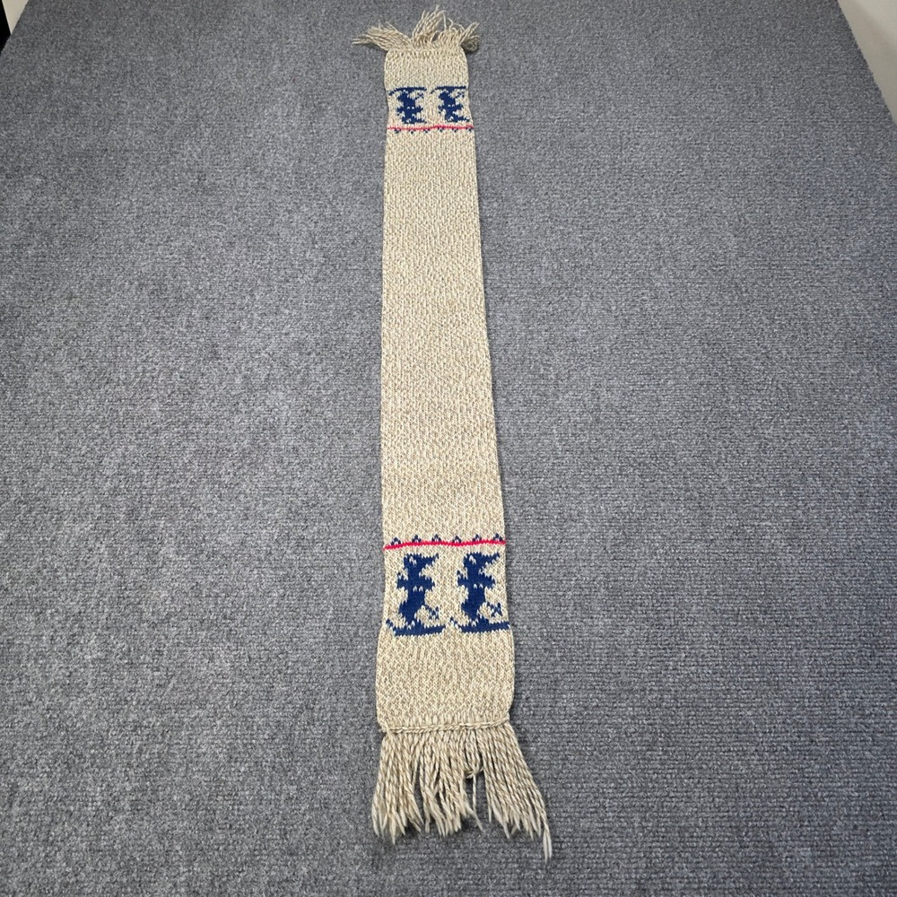 Vintage Hansen Skiing Mouse Knit Scarf Made in USA Novelty Winter Retro Rare - Picture 6 of 7
